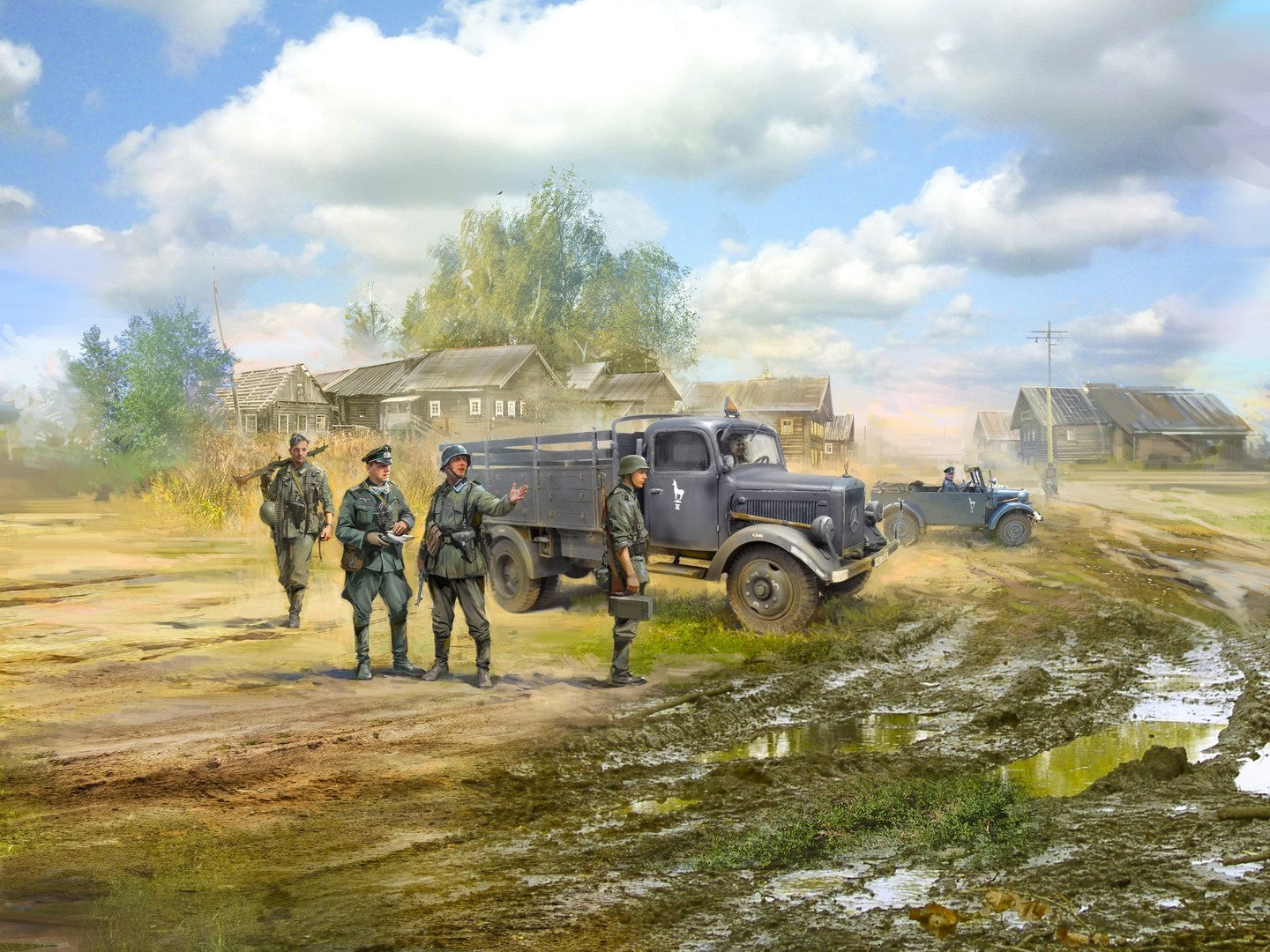 Army Group Centre, Summer 1941 (Kfz.1 Car, Typ L3000S Truck & 8 Figures) ICMDS3502