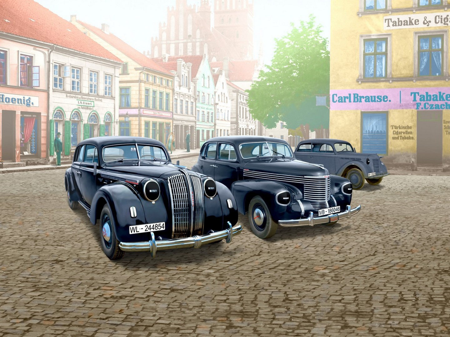 Wehrmacht Personnel Cars, Kadett K38 Saloon, Kapitan Saloon, Admiral Saloon (Set of 3) ICMDS3504