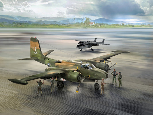 Nakhon Phanom Air Base Set (B-26K, O-2 Skymaster, Figures & Airfield Plates) ICMDS4804