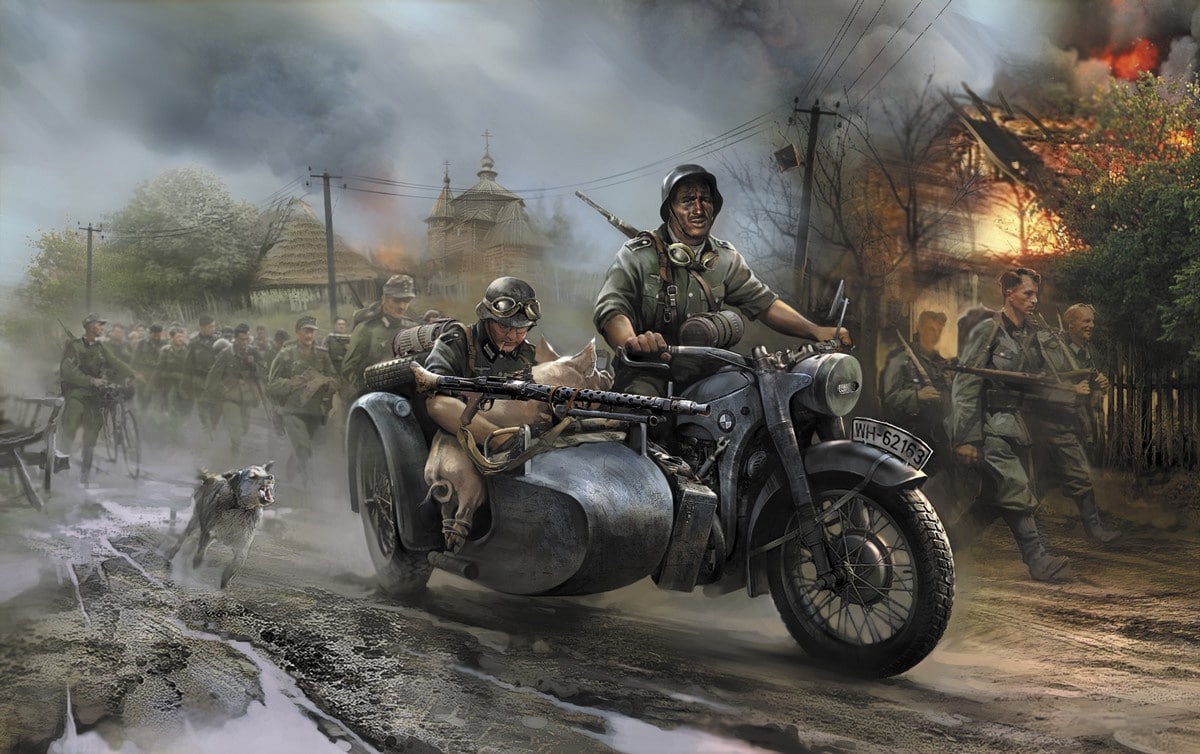 Zvezda German Wwii R12 Sidecar And Crew Z3607